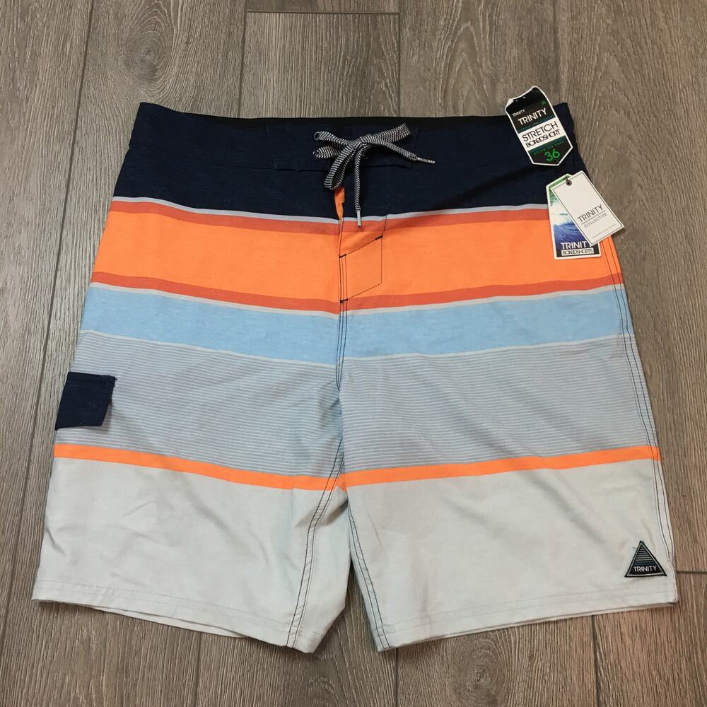 Trinity Below The Knee Stretch Board Short Swim Trunks NWT Size 36